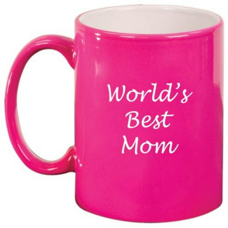 World's Best Mom Ceramic Coffee Tea Mug Cup Hot Pink Gift for (Best Tasting Hot Tea)
