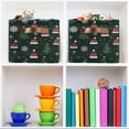 thumbnail image 6 of Yayeee Canvas Storage Basket with Handles for Shelves Fabric Bins Closet Organizer, Green Christmas Hats, 6 of 8