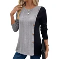 thumbnail image 1 of Sweaters Camisa De Manga Larga Acanalada Para Mujer Sueter, 1 of 5