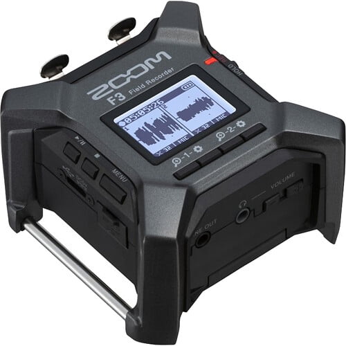 Zoom F3 2-Input / 2-Track Portable Field Recorder Bundle With BTA-1 Bluetooth Adapter + MDR-7506 Professional Stereo Headphones + More