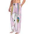 thumbnail image 2 of Junzan Men'S Pajama Pants Aerial Yoga For Unicorn Sleepwear Pants Pj Bottoms Drawstring And Pockets, 2 of 9
