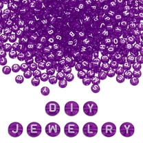 Uxcell 1000 Pcs Acrylic Alphabet Letter Beads Bracelet DIY Kit Supplies, Purple