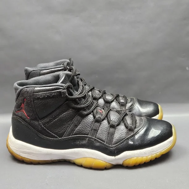 Ni - ke Air Jordan 11 Retro 72-10 Mens Basketball Shoes 11 Black Red Athletic Sneakers