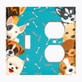 thumbnail image 2 of Metal Light Switch Plate Outlet Cover (Cute Puppy Dog Teal - Single Toggle Single Duplex), 2 of 2