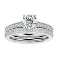 thumbnail image 5 of Meryn Jewel 1.47 Ct Lab Created Diamond Wedding Ring Set - Round Cut in 14K White Gold Plated Ring Set for Women - Engagement Ring for Proposals, Anniversary, and Birthdays - Elegant Prong Setting, 5 of 8