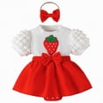 thumbnail image 1 of NIEWTR Robe Dos Nu à Étages à Fleurs pour Tout-Petite Fille Sans Manches Fluide d'Été avec Bandeau (Rouge, 3-6 Mois), 1 of 9