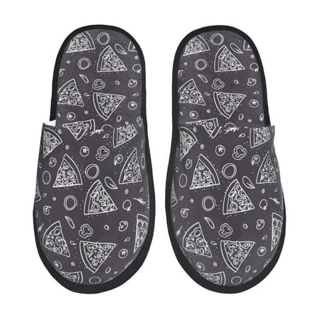 

Slippers for Women Men Cute Retro Pizza Warm Womens Mens House Shoes Bedroom Slippers Fuzzy Memory Foam Slippers Winter House Indoor Shoes Aesthetic Dorm Slippers