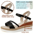thumbnail image 4 of Braided Boho Sandals Wedges for Women Adjustable Ankle Strap Comfort Open Toe Sandals with Platform - Espadrille Wedge Sandals for Summer Beach Casual, 4 of 9