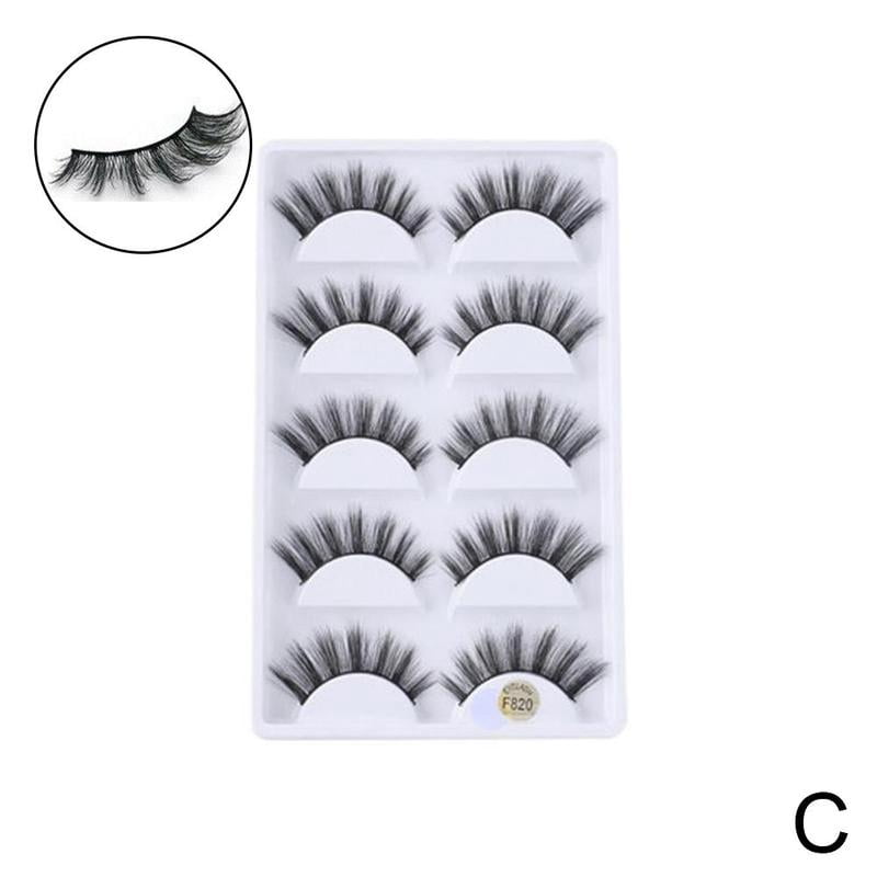 3d False Eyelashes Wispy Long Thick Soft Lashes 5 Pairs Natural Make Up H5W6