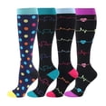 thumbnail image 2 of Penkiiy Compression Socks for Men Unisex 4 Pairs Socks Brede Kalf Compressie Sports Socks Multicolor Socks, 2 of 2