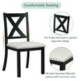 thumbnail image 6 of Harper & Bright Designs Farmhouse Extendable Dining Table Set for 6, Solid Wood Rectangular Kitchen Table Set with Removable Leaf, 4 Upholstered Chairs and Bench, Black, 6 of 15