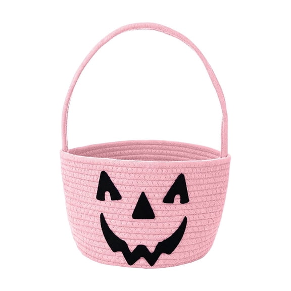Halloween Candy Basket,Woven Design Candy Storage Basket With Handle for Party Gift Home