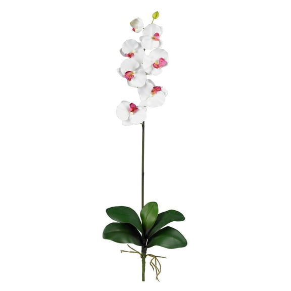 Nearly Natural Phalaenopsis Stem Artificial Flowers (Set of 6), White