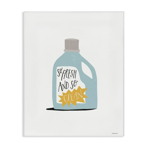 Stupell Industries So Fresh & Clean Laundry Typography Painting Gallery Wrapped Canvas Art Print Wall Art, 16 x 20