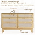 thumbnail image 7 of EastVita Wooden 6 Rattan Drawer Dresser with USB Ports and Outlets Chests of Drawers Storage for Bedroom Living Room Hallway Bedside Dining Room, 7 of 7