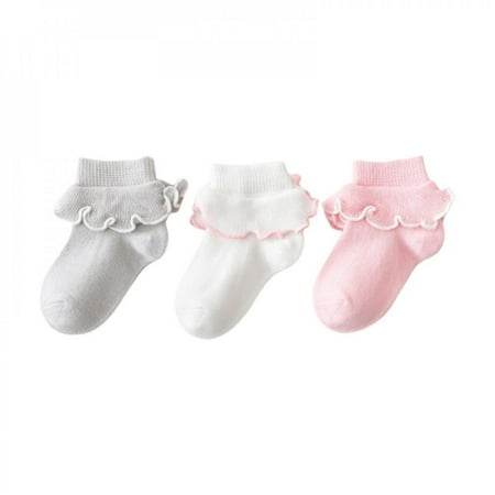 

Bullpiano 3 Pairs/Lot Newborn Toddler Baby Girls Cute Socks Cotton With Ruffle Soft Breathable Solid Socks Kids Girl Sock 0-5 Years