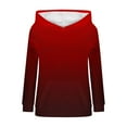thumbnail image 6 of FNFHFY Hoodies for Women Color Block Hooded Sweatshirt Cozy Knit Sweater Pullovers Loose Drop Shoulder Hoodie, 6 of 7