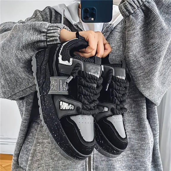 Popular Trendy Casual Sneakers with Thick Sole and Shock Absorption for Skateboarding