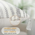 thumbnail image 2 of decorUhome 2 Pack Boho Decorative Throw Pillow Covers Tufted Woven with Tassel Series Pillow Case, 18x18, Grey, 2 of 10