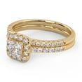 thumbnail image 3 of AFFY Half Eternity Halo Bridal Set Rings for Women, IGI Certified 0.95 Carat (ctw) Princess And Round Cut Lab Grown Diamond Engagement Wedding Ring 14K Solid Yellow Gold F-G, VS-SI Quality Ring-8.5, 3 of 6