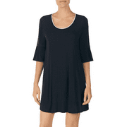 Kate Spade Women's Bell Cuff Sleep Shirt, Black, X-Small