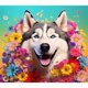 thumbnail image 1 of (K1242) Perro Lleno Diamantes Con Guirnalda Serie Animal Resina 40*35CM, 1 of 9