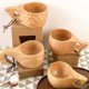 thumbnail image 1 of Taza nórdica tradicional hecha a mano para acampar, senderismo, madera dura, taza de madera de roble (1 pieza, Color madera) LingWen 8390614685413, 1 of 1