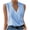 Sky Blue, variant on Women Wrap V Neck Sleeveless Blouse Casual Loose Summer Tops Vest, Red XL