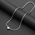 thumbnail image 4 of Murtoo heart necklace stainless steel snake chain 18 inch letter charm jewelry for women, 4 of 9