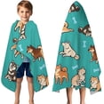 thumbnail image 3 of Cartoon Shiba Inu Dog Hooded Bath Towel，50"x30" for Ages 3 To 12 Kids, Quick Dry Lightweight Soft Microfiber Hood Beach Towel Cover Up for Kids, 3 of 7