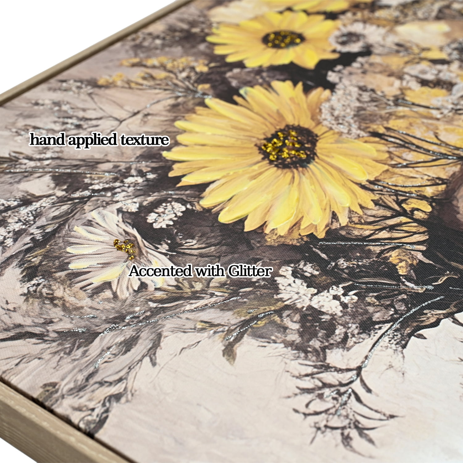 MOONMISS 24x24 Beauty Lady Gold White Floral Canvas Print Modern Wall Art Living Room Bedroom Decor