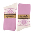 thumbnail image 2 of Ladies Wool Bed Socks with Fairisle Design | Sock Snob | Thermal Lounge Socks for Winter, 2 of 2