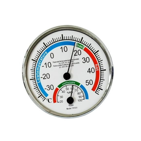 Hygromètre à Thermomètre à Jauge de Température Analogique Ronde pour Intérieur Blanc