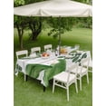 thumbnail image 4 of Outdoor Tablecloth with Umbrella Hole for Patio/Picnic/Party, Green Leaves Waterproof Table Cloth Rectangle Table Cover Washable, Tropical Summer Botanical Watercolor Elegant Wooden (52"x 70"), 4 of 8