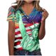 thumbnail image 1 of Camiseta de Manga Corta con Cuello en V, Camiseta Larga de Moda Y Ligera para Mujeres, 1 of 4
