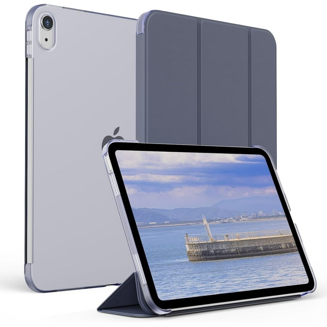 Biwat KENKE for iPad Air 11-inch Case (M3/M2) 2025/2024, iPad Air 5th/4th 10.9-Inch Generation 2022/2020, Slim Trifold Stand Smart Case, Hard PC Translucent Back Shell Cover Without Pencil Holder, Pu