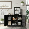 thumbnail image 4 of Furniture of America Button Metal 6-Shelf Console Table, Sand Black, 4 of 8