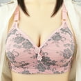 thumbnail image 2 of Hrsba Womens Summer Bra,Plus Size Bra for Womens,Women's New Middle-aged And Elderly Underwear Comfortable Thin Print Without Steel Ring Plus Size Bra, 2 of 5