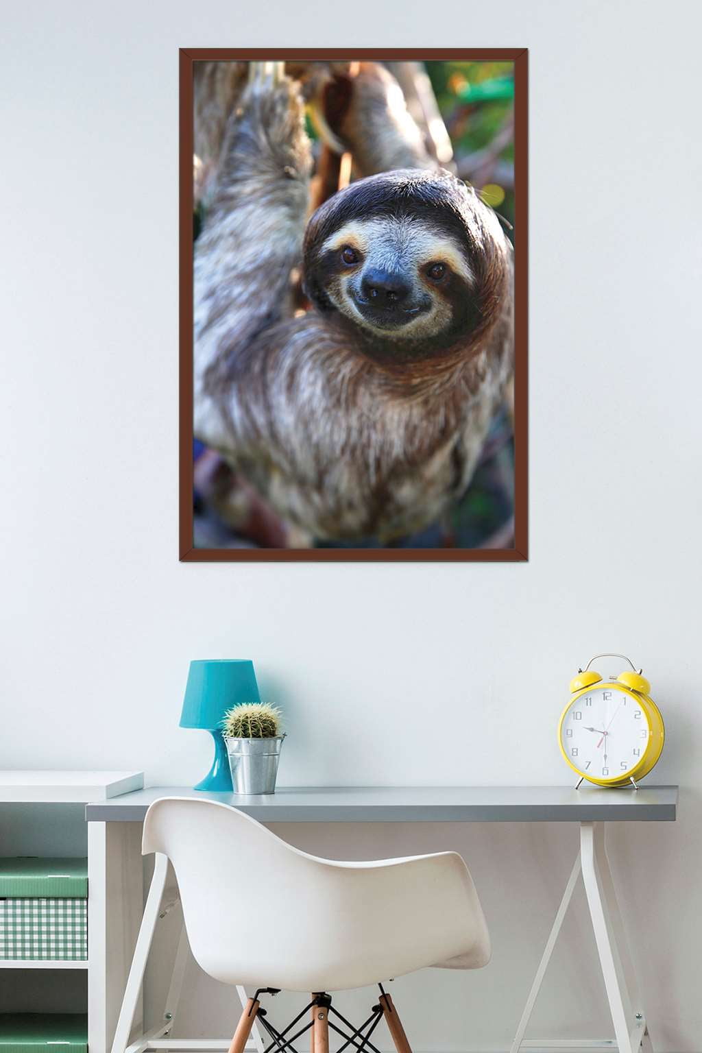Sloth - Smile Wall Poster, 22.375" x 34", Framed