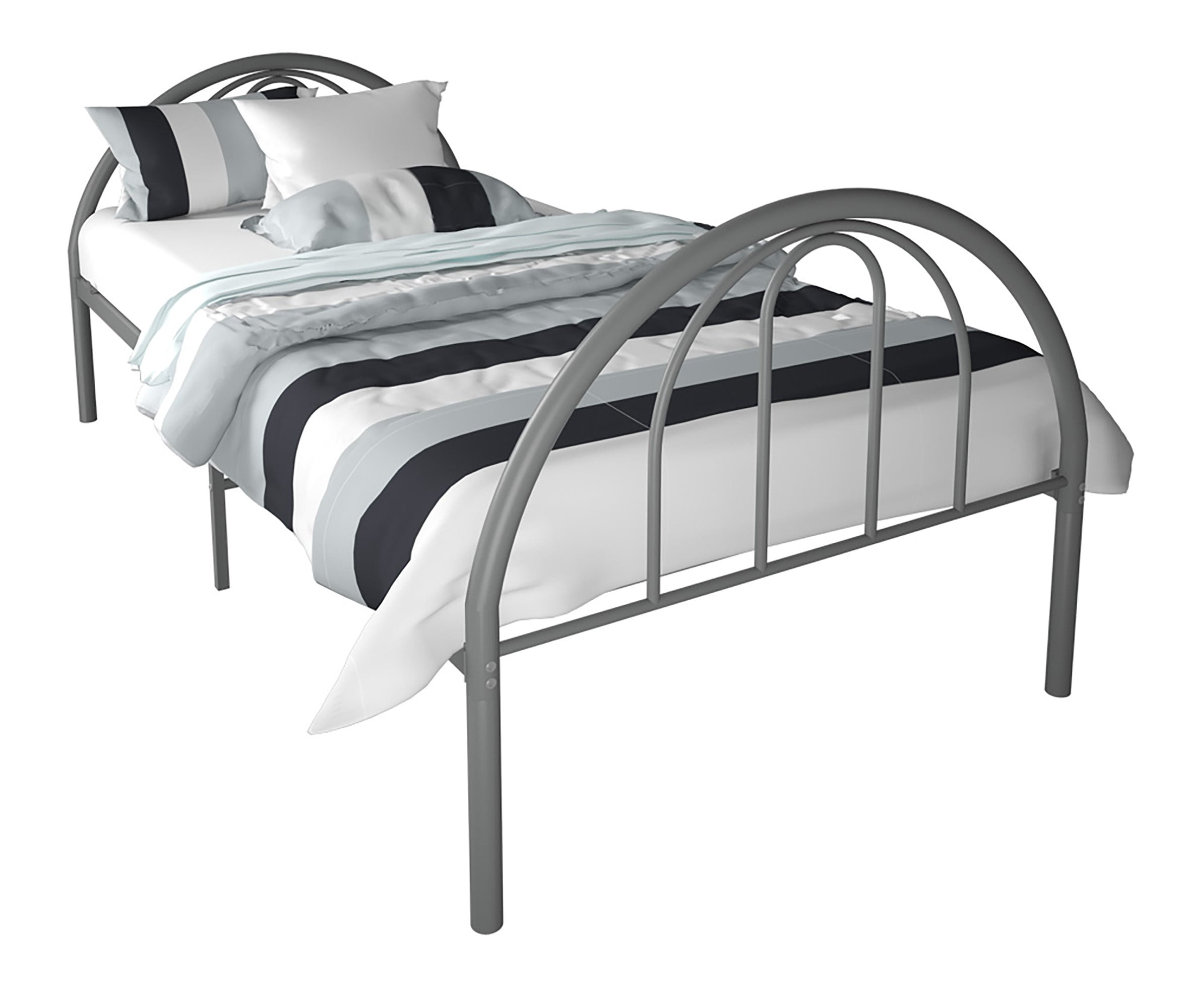 BK Furniture Brooklyn Classic Metal Bed, Twin, Gray