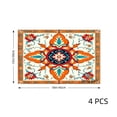 thumbnail image 4 of Amarainy Ornamental Floral Design Linen Table Mats Set of 4 for Home Kitchen Table Decor 12x18 inch, 4 of 5
