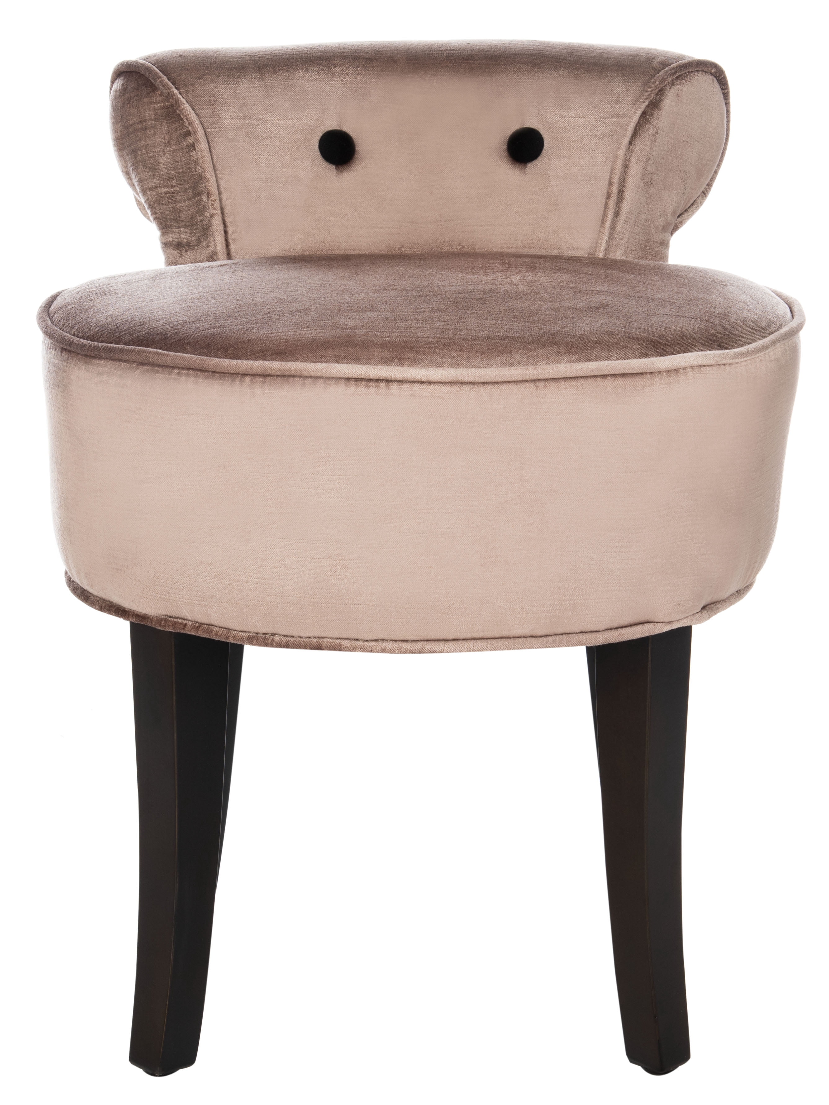 SAFAVIEH Georgia Contemporary Glam Upholstered Vanity Stool, Mink Brown