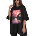 thumbnail image 4 of Plus Size Shirt for Women Black Tops for Women Oversized Short Sleeves Shirt for Women T Shirt Crewneck Shirt for Women XL, 4 of 5