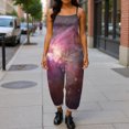 thumbnail image 4 of Iaqnaocc Jumpsuits For Women Plus Size Funny Starry Sky Sleeveless Jumpsuits Rompers Loose Fit Adjustable Strap Jumpsuits Fashion Holiday Overalls Pink L, 4 of 5