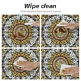 thumbnail image 4 of Nawypu Blue Yellow Round Waterproof Table Cover Elastic Tablecloth Golden Mandala Flower Floral Tablecloth Elastic Edge Fitted Table Cover Leaves Mystic Universe Tables, 4 of 7