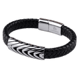 thumbnail image 2 of Pulsera para Hombre LUCKMAN Piel Vegana y Acero Inoxidable Modelo Noah negro, 2 of 7