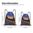 thumbnail image 2 of Daiia Galactic Night Over Meadow Pattern Drawstring Backpack, Gym Bag, Lightweight Backpack, Water-Resistant Bag Travel Sports Backpack, Fitness Bag, Yoga Bag-Small, 2 of 6