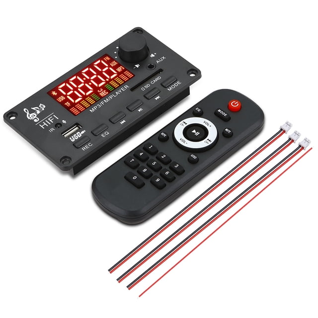 Amplificador de 12V Bluetooth 5.0 100W Placa Decodificadora de MP3 GrabacióN de Llamadas MóDulo de Audio de MúSica InaláMbrico Radio USB TF para AutomóVil (A)