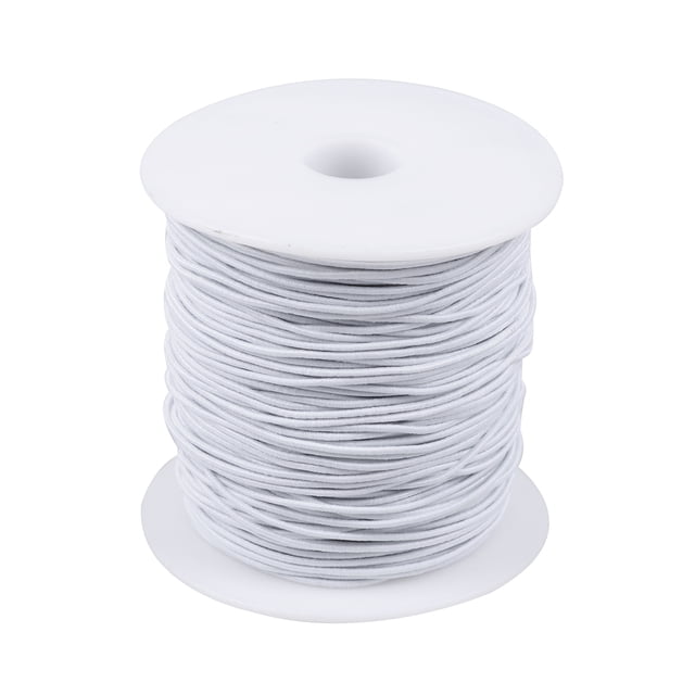 Miangastore 100M in 1 Roll White Elastic String DIY Jewelry Accessories Manmade Strands Wear-resistand Beads String for DIY Jewelry