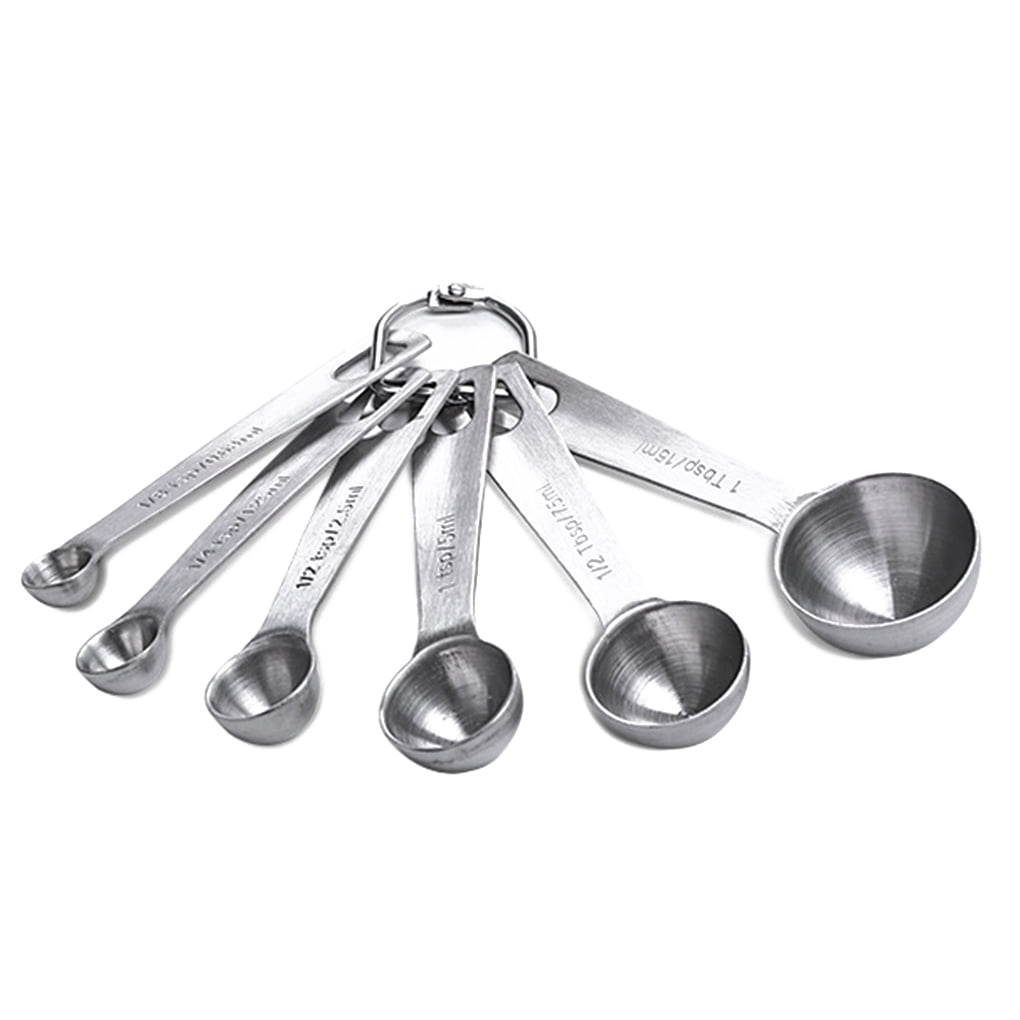 Vogue Measuring Spoons in Silver Made of Stainless Steel Set of 6 